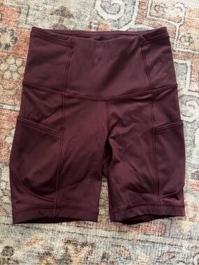 High-Waist Lululemon burgundy shorts